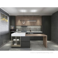 Black modern philippines island mdf kitchen cabinets